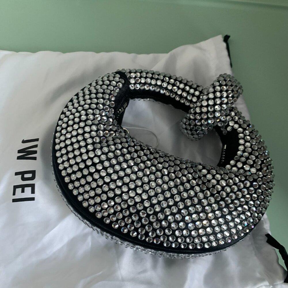 JW Pei Abacus Artificial Crystal Mini Top Handle Bag - Black - NEW WITH TAGS